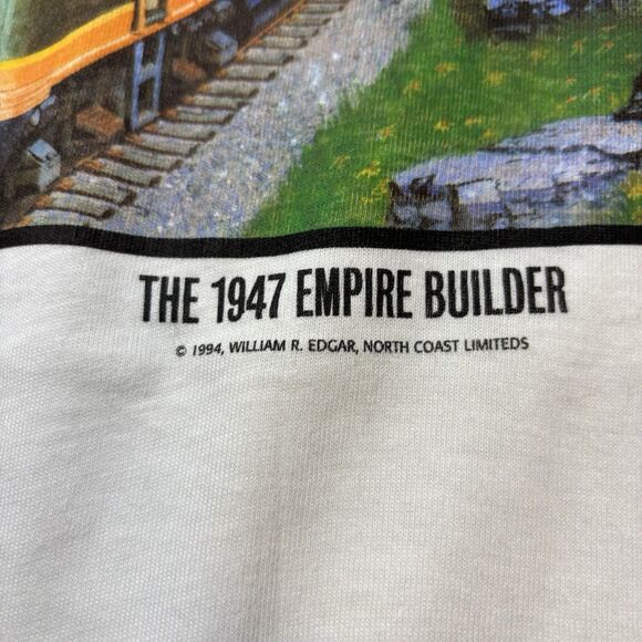 Vintage Great Northern Railway White Graphic T-Shirt Mens XL Oneita 100% Cotton - Picture 3 of 8